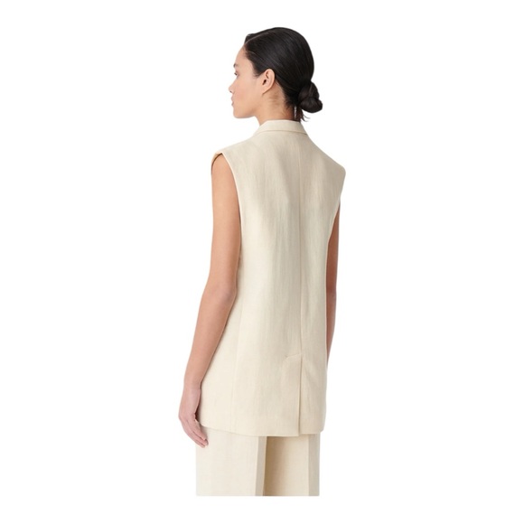 Vanessa Bruno Christen Single-Button Cotton-Linen Vest Size: 44 (US Size: 12) - Picture 2 of 12